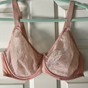 Elegant Pink Lace Bra